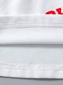 SHEIN Trẻ Cô gái Mùa hè Thể thao Áo ba lỗ & Váy Bộ - Đỏ và trắng - Xem 7