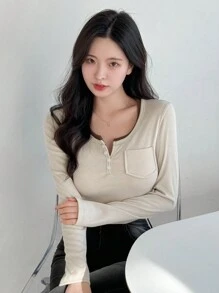 DAZY Women's Crop Top With Colorblock 2 In 1 Design