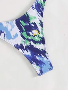 SHEIN Swim Bộ bikini in họa tiết Tie Dye đi biển mùa hè - Nhiều màu - Xem 4
