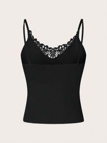 SHEIN LUNE Của phụ nữ Nối Ren Áo ba lỗ Áo ba lỗ - Nhiều màu - Xem 2