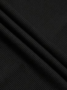 Franclia Plain Color Asymmetric Hem Top And Pants Two Piece Set - Black - View 7