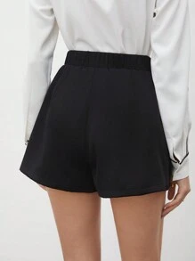 BizChic Ladies' Double-Breasted Straight Shorts - Black - View 3