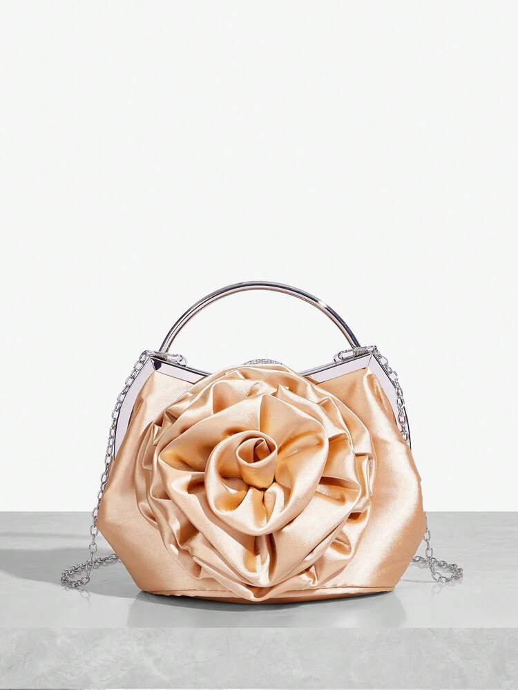 Fashionable 3d Flower Design Women's Tote Bag, Perfect For Parties, Valentine's Day