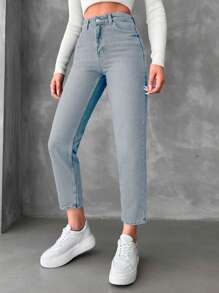 SHEIN Cottnline Women's Skinny Fit Jeans - Light Wash - View 5