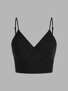 SHEIN EZwear 3入組女式v領十字交叉設計貼身短上衣 - 彩色 - 查看 4