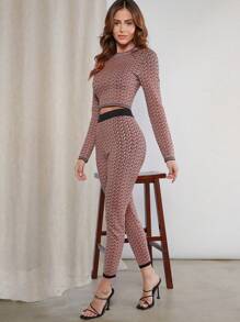 Hauture Conjunto De Suéter De Patrón Geográfico Y Pantalón - Multicolor - Ver 5