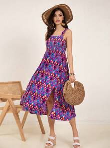 Aveloria Women's Random Printed Vacation Style Cami Dress - Multicolor - View 1