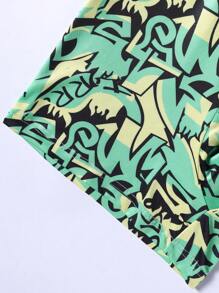 Men's Random Printed Boxer Shorts - Green - View 4