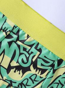 Men's Random Printed Boxer Shorts - Green - View 7