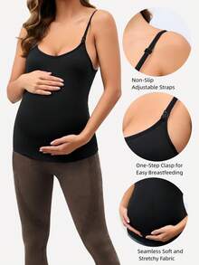 SHEIN Maternity Front Button Nursing Vest - Multicolor - View 3