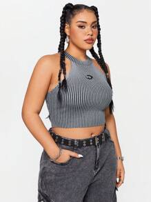 SHEIN EZwear CURVE Plus Size Women's Sleeveless Fitted Knitted Top, Multiple Pack - Multicolor - View 5