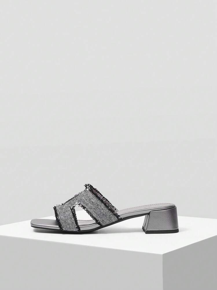 SQUARE TOE LOW HEEL WOMEN'S HIGH HEEL SANDALS