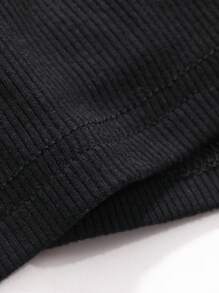 DAZY Của phụ nữ Màu thuần Crisscross Áo hai dây - màu đen - Xem 7