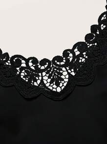 SHEIN LUNE Của phụ nữ Nối Ren Áo ba lỗ Áo ba lỗ - Nhiều màu - Xem 7