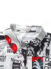 Flirla Váy sơ mi in báo mùa hè cỡ lớn cho nữ, trang phục nữ - Nhiều màu - Xem 5