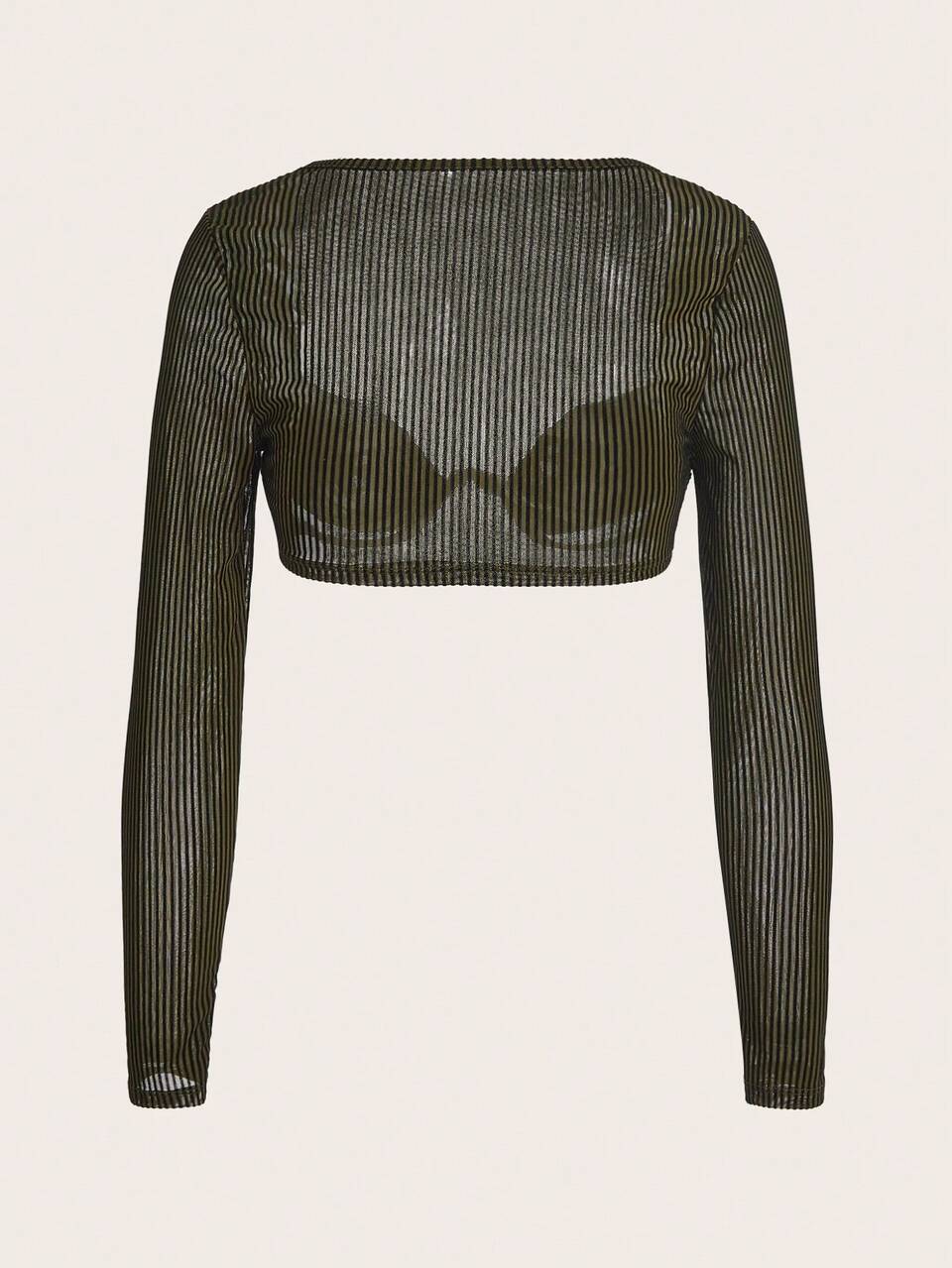 Women's Long Sleeve Cropped Bustier Top
