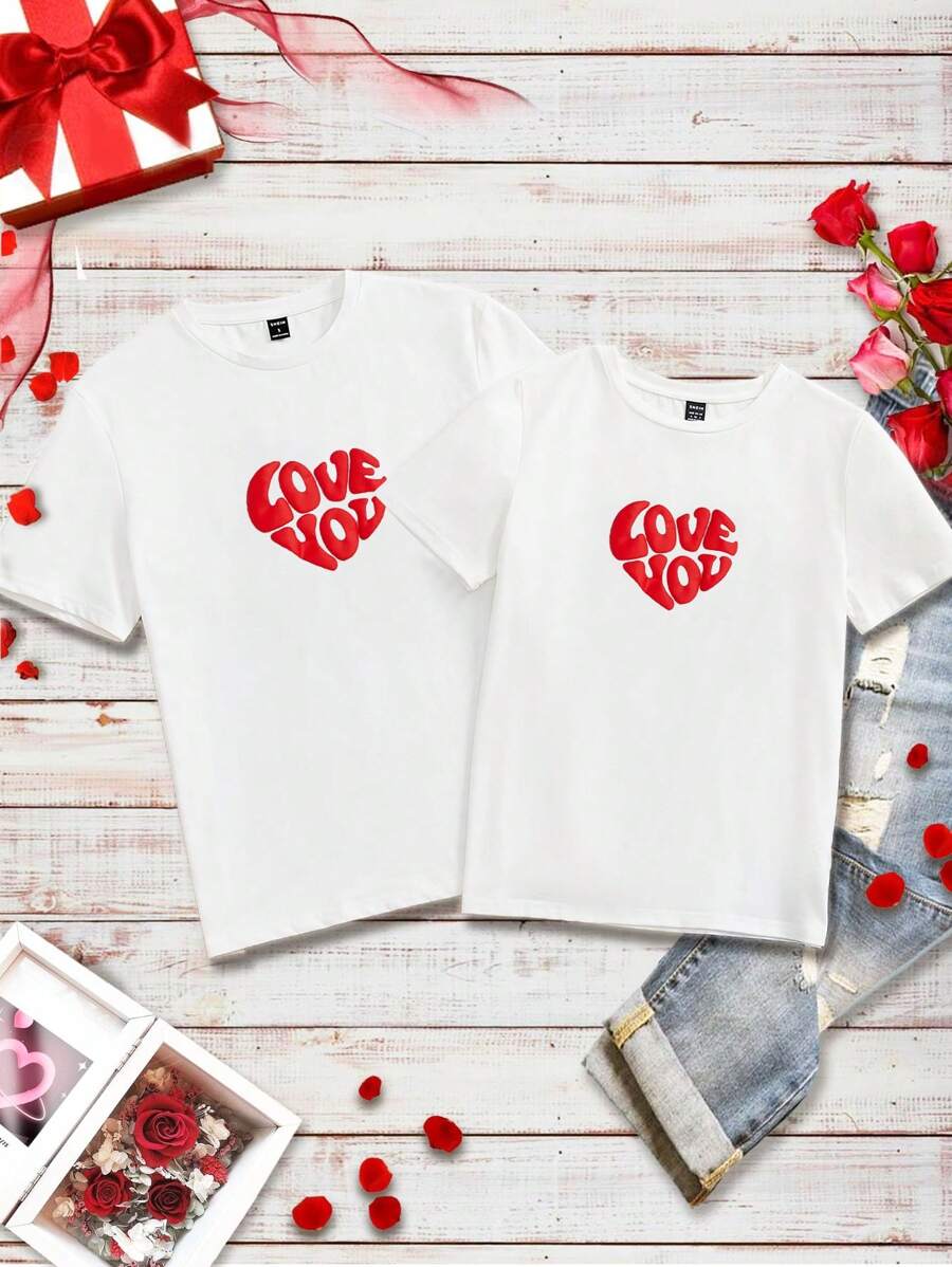 Manfinity VCAY 男款字母印花圓領短袖休閒t恤 - 白色 - 查看 1