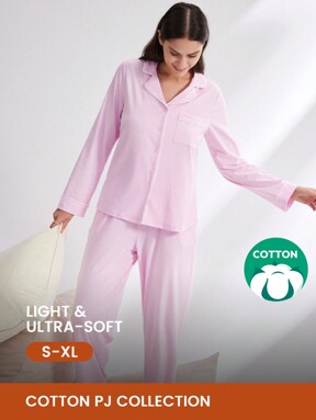 LUVLETTE Wedding Essential Soft Cotton & Modal Bridal Pink Basic Long Pink Pajama Sets For Women Lounge Sets For Women Bridal Intimates