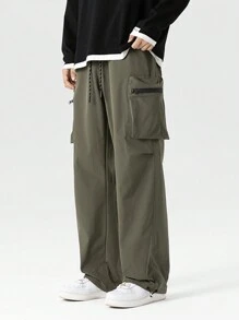 Men's Spring And Autumn New Retro Loose Casual Cargo Pants, Breathable - Army Green - View 1