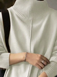 SHEIN Essnce 女款寬鬆高領毛衣