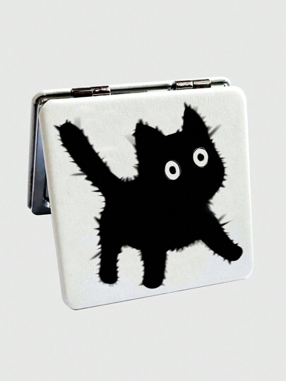 Kawaii مرآة نمط كرتوني مخيفة بنمط القط الأسود قطعة واحدة