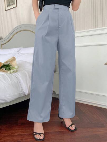 DAZY 女士纯色直筒休闲裤女士正装裤