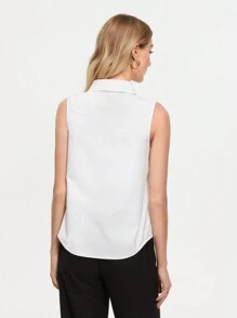 BizChic CAMISA DE DOBLE BOTONADURA TEJIDA 2 EN 1 PARA MUJER, ROPA CASUAL DE OFICINA PARA MUJERES