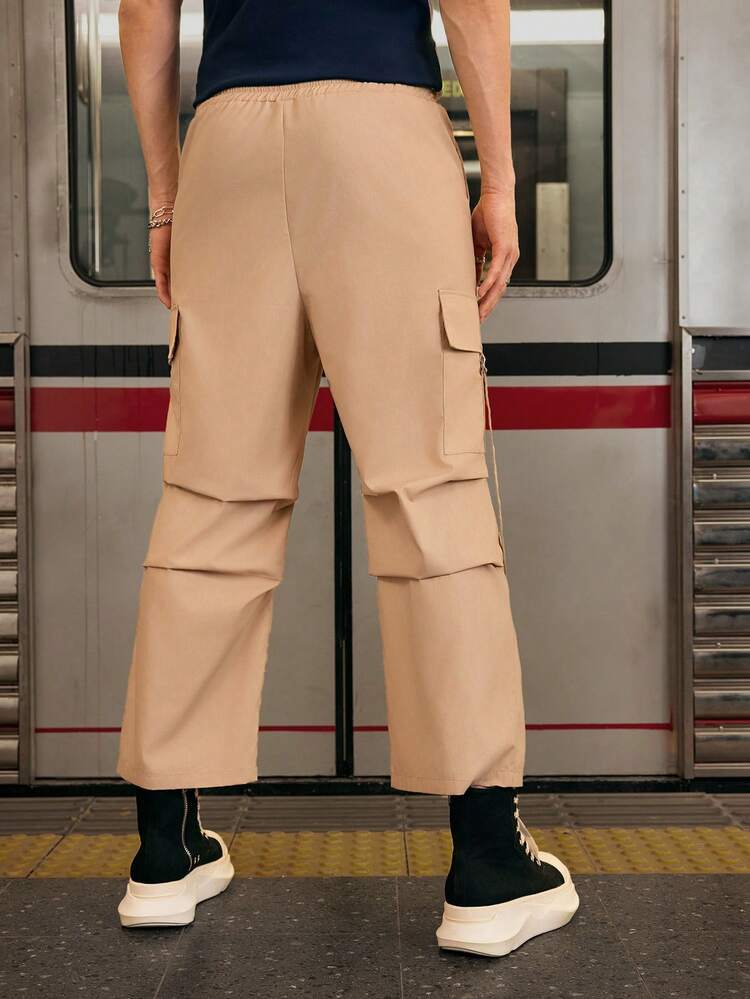 Men's Solid Color Cargo Casual Pants