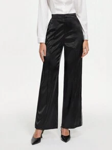 BizChic Của phụ nữ Bên Sọc Quần chân thẳng - màu đen - Xem 3