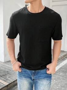 Manfinity Hypemode 男子圓領口袋前t卹 - 黑色 - 查看 3