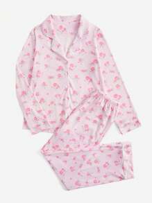 JBYJBX Women's Tiger Stripes Pajama Set - Long Sleeve Orange Print Sleepwear & Loungewear, Polyester Spandex