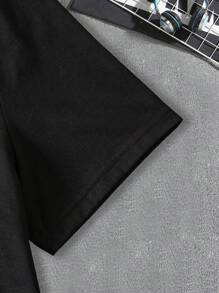 Men's Easter Egg & Slogan Print Short Sleeve T-Shirt - Black - View 5