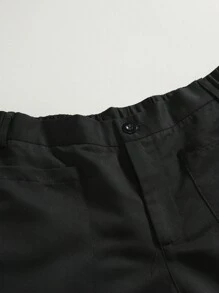 Manfinity EMRG Pantalones De Carga De Color Sólido Para Hombres - Negro - Ver 4