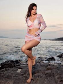 Zolique 印染交叉綁帶背心短上衣&短裙 - 彩色 - 查看 7