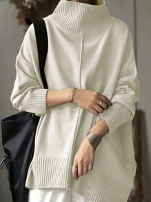 SHEIN Essnce 女款寬鬆高領毛衣