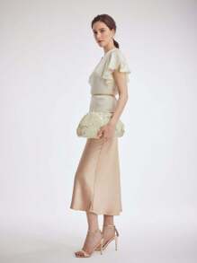 MOTF PREMIUM 女性杏色手拿包 - 米色 - 查看 6