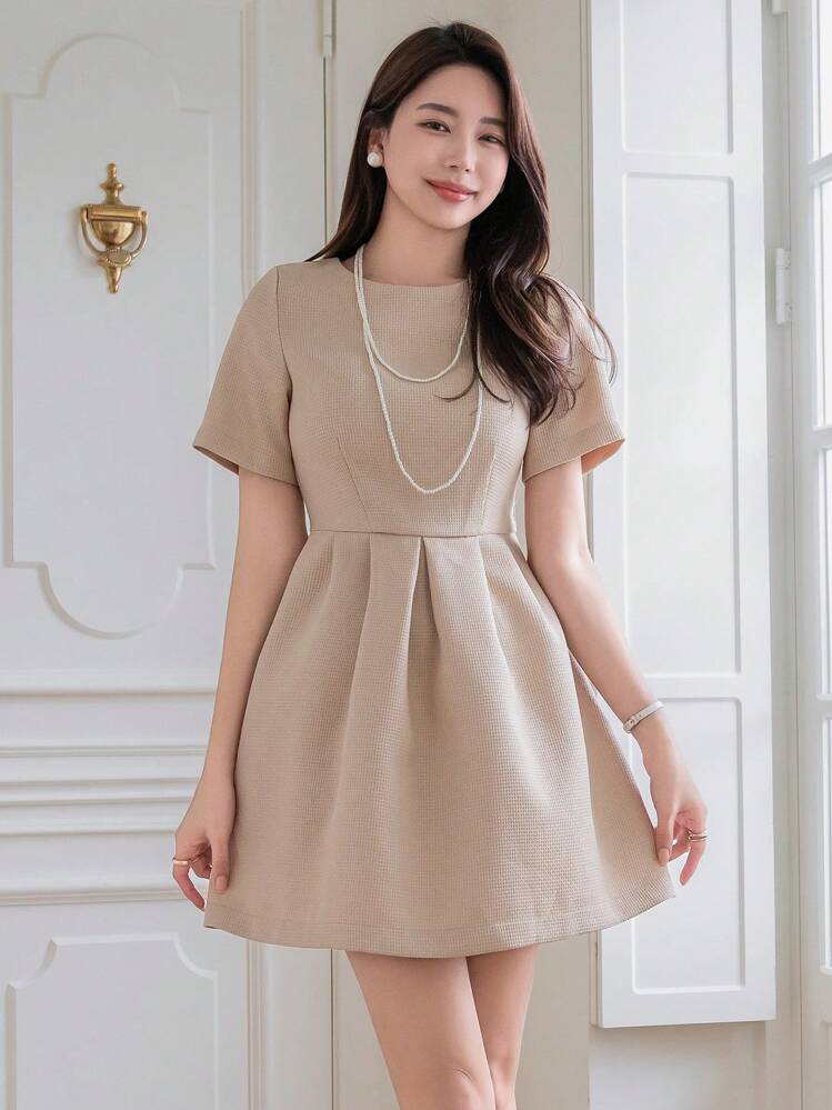 a line mini dress short sleeve DAZY Round Neck A-Line Sundress Size:11-12Y 18th birthday outfit ideas making it both stylish cute semi formal dresses