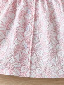 SHEIN Vestido Jacquard Elegante Com Gola Virada Para Baixo E Manga Bufante Para Meninas Com Cinto E Chapéu Para O Verão