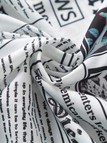 Flirla Váy sơ mi in báo mùa hè cỡ lớn cho nữ, trang phục nữ - Nhiều màu - Xem 3