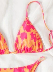 SHEIN Swim Summer Beach Women's Tie-Dye Bikini Set