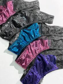 大码女士性感蕾丝内衣，5 件套内衣