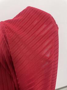 女士前褶吊带睡裙睡衣裙 - 紅色 - 查看 6