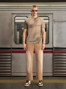 Manfinity VCAY Men's Mid-Rise Stretch-Free Loose-Fit Jeans With Wide Leg For Casual Wear