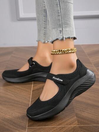 Fall/Winter Women's Casual Sports Shoes Comfortable Breathable Mesh Lightweight Walking Shoes Fashion Slip-On Sneakers