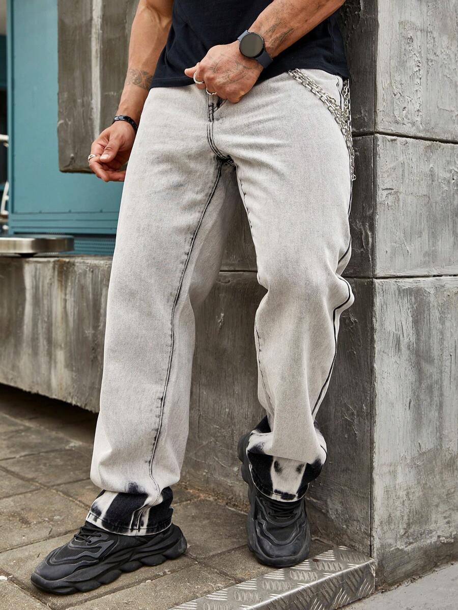 Manfinity Homme Men's Simple Style Jeans - White - View 1