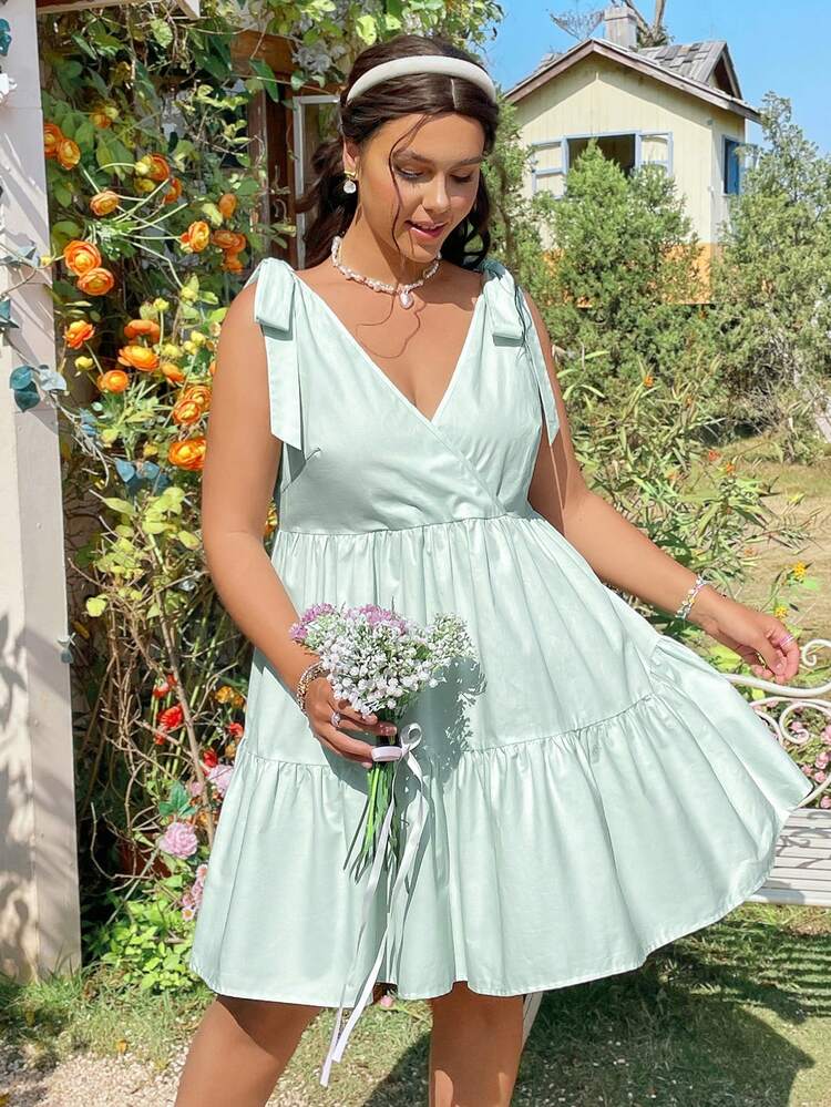 Plus Size Casual Beach Wrap Bodycon Sleeveless Short Dress