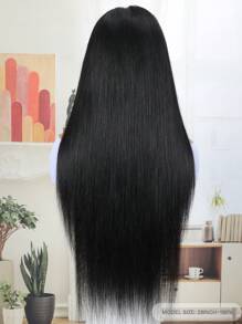 Transparent Lace Straight 13*4 Lace Frontal Wigs 180% Density 14-28 Inch #1B Natural Black Color Pre-Plucked Natural Hairline Lace Remy Hair Human Hair Top Quality Wig For Women - S1 - View 5