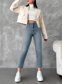 RueChic Women's Slim Fit Denim Jeans - Light Wash - View 3