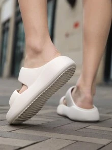 女式時尚拖鞋,適合戶外、室內、海灘或浴室使用 - 白色 - 查看 3