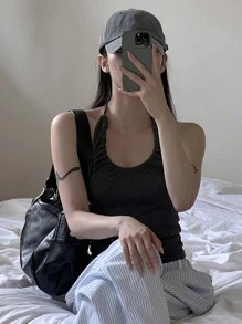 DAZY 女式露背罗纹背心